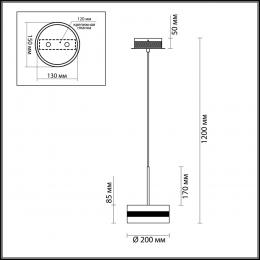 Odeon light 4728/14L L-VISION ODL20 355 хром/прозрачный Подвес LED 4000K 14W 220V AKELA  - 2 купить